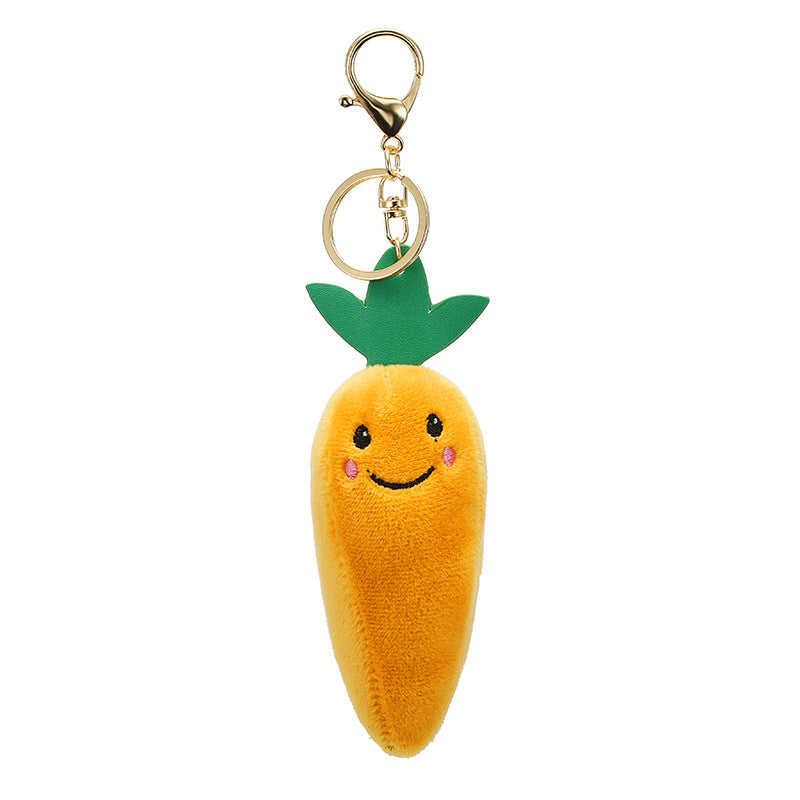 Wholesale Simulated Apple Banana Fruit Hair Ball Keychain